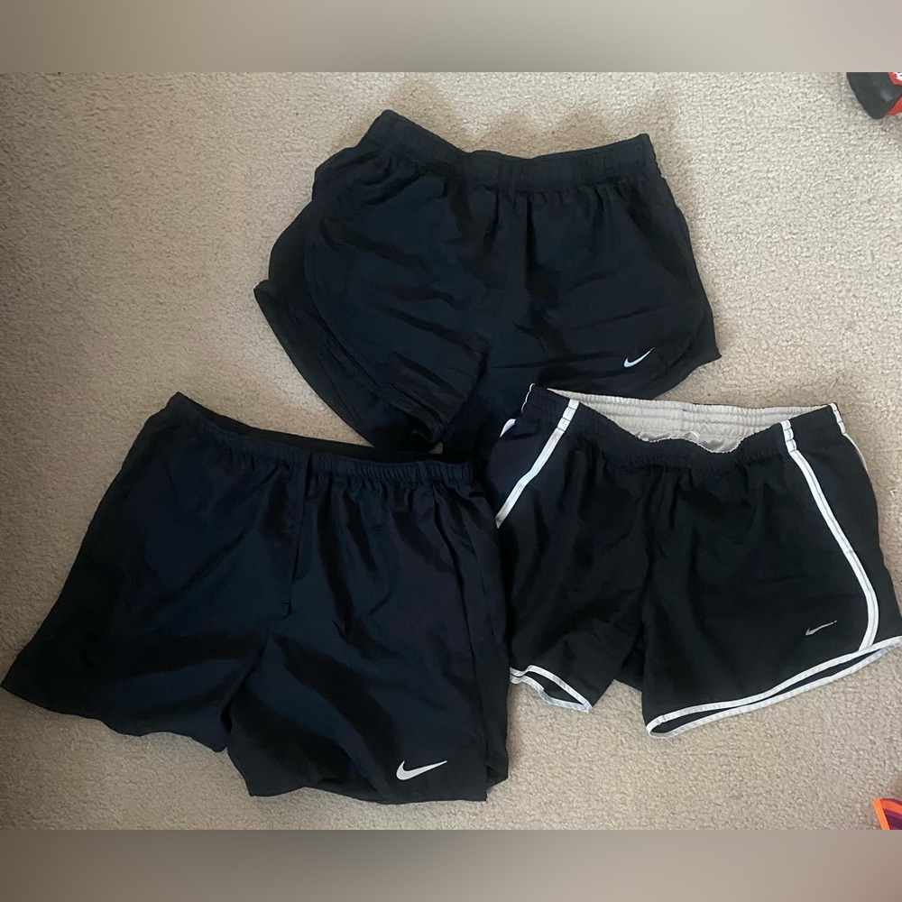 Three Nike Black Size Small Active Wear Shorts